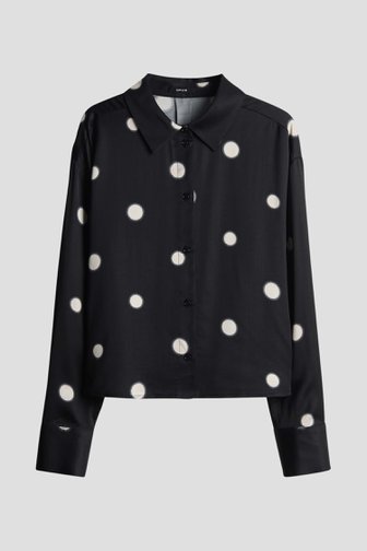 Voorkant van Zwarte blouse met stippenprint door Opus voor Dames