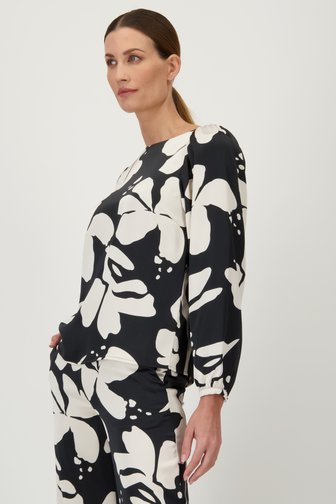 D'Auvry Zwarte blouse met zijdelook