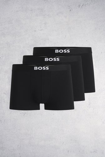 Detail van Zwarte boxershorts - Set van 3 door Hugo Boss voor Heren
