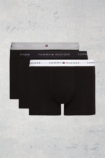 Voorkant van Zwarte boxershorts - Set van 3 door Tommy Hilfiger voor Heren