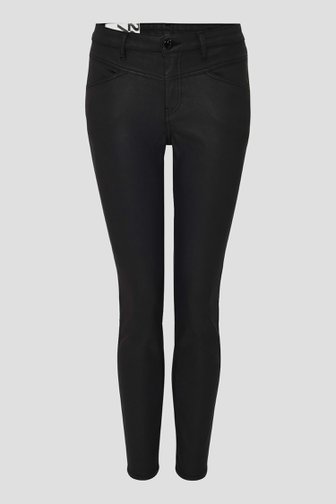 Zwarte broek met coating - Slim fit van Opus voor Dames