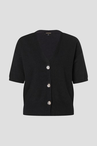 Zwarte cardigan met korte mouwen van More & More voor Dames