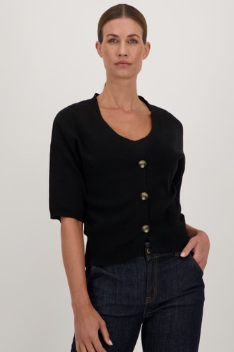 More & More Zwarte cardigan met korte mouwen