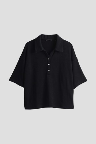 Zwarte gebreide polo van Opus voor Dames