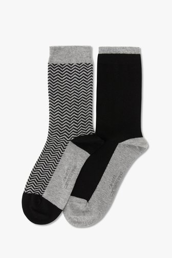 Zwarte/grijze sokken - 2 paar van Camano voor Dames
