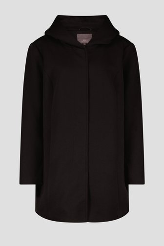 Zwarte, halflange mantel van Only Carmakoma voor Dames