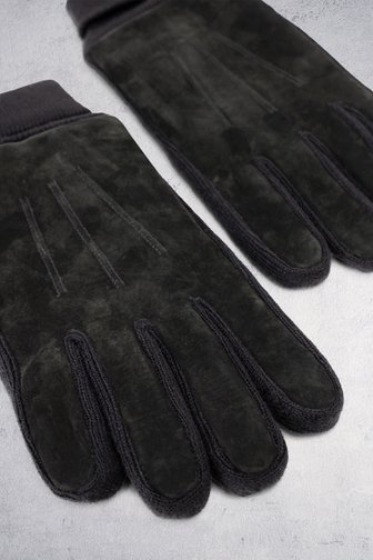 Voorkant van Zwarte handschoenen met daim-look accent	 door Liberty Island voor Heren