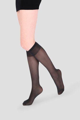 Voorkant van Zwarte kniekousen - 35 den - 2 paar door Liberty Island voor Dames