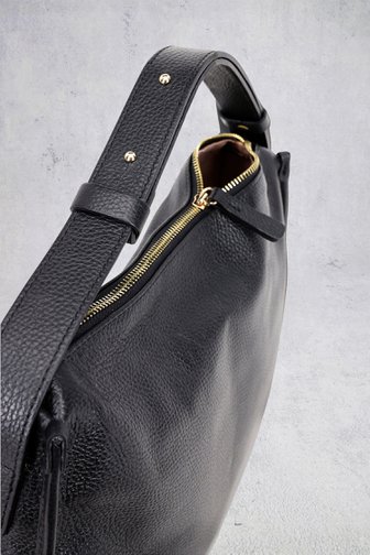 Detail van Zwarte lederen handtas door D'Auvry voor Dames