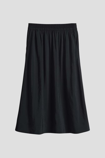 Voorkant van Zwarte midirok met elastische tailleband door Opus voor Dames