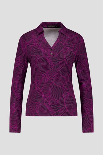 Productfoto 1 van Zwarte polo met paarse print door Claude Arielle voor Dames