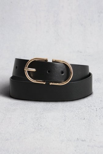 Voorkant van Zwarte riem met rosé gesp door Liberty Island voor Dames