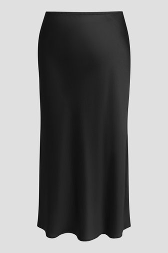 Productfoto 1 van Zwarte satijnen rok met elastische taille door ONLY Carmakoma voor Dames