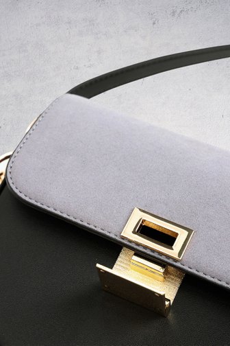 Extra foto 1 van Zwarte schoudertas met suède door Liberty Island voor Dames