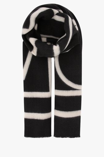 Zwarte sjaal met beige patroon van Liberty Island voor Dames