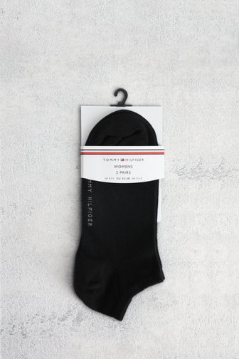 Voorkant van Zwarte sneakersokken - 2 paar door Tommy Hilfiger voor Dames
