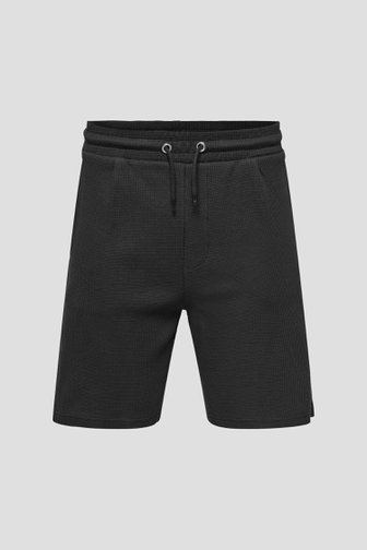Zwarte structuurgebreide short van ONLY & SONS voor Heren