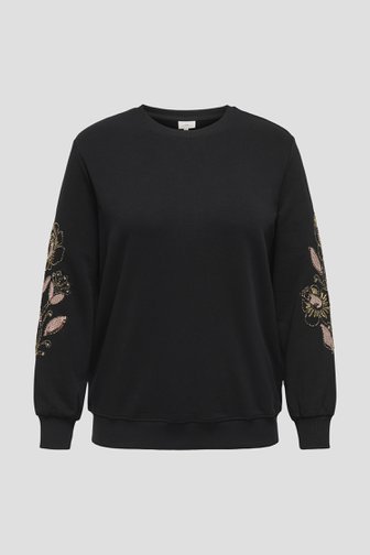 Voorkant van Zwarte sweater met glitter door ONLY Carmakoma voor Dames