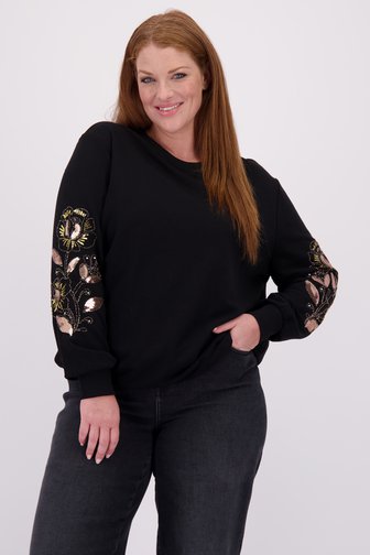 Voorkant van Zwarte sweater met glitter door ONLY Carmakoma voor Dames