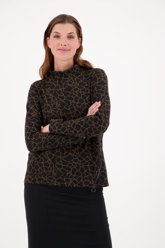 Zwarte trui met dierenprint van Claude Arielle voor Dames