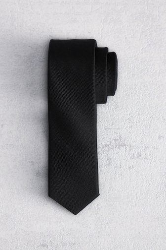 Voorkant van Zwarte zijden das door Liberty Island voor Heren