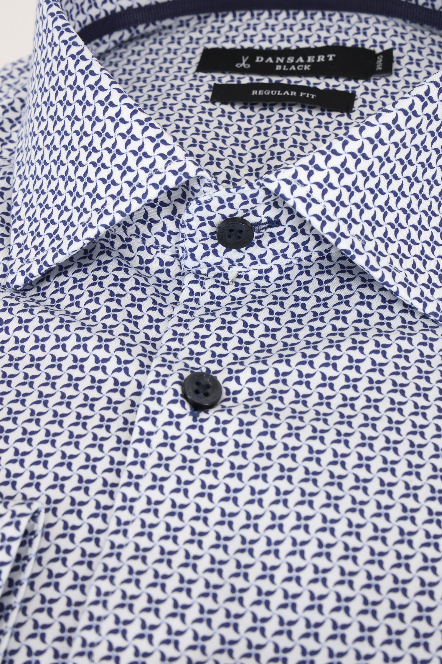 
Chemise blanche à imprimé bleu - regular fit de Dansaert Black pour Hommes