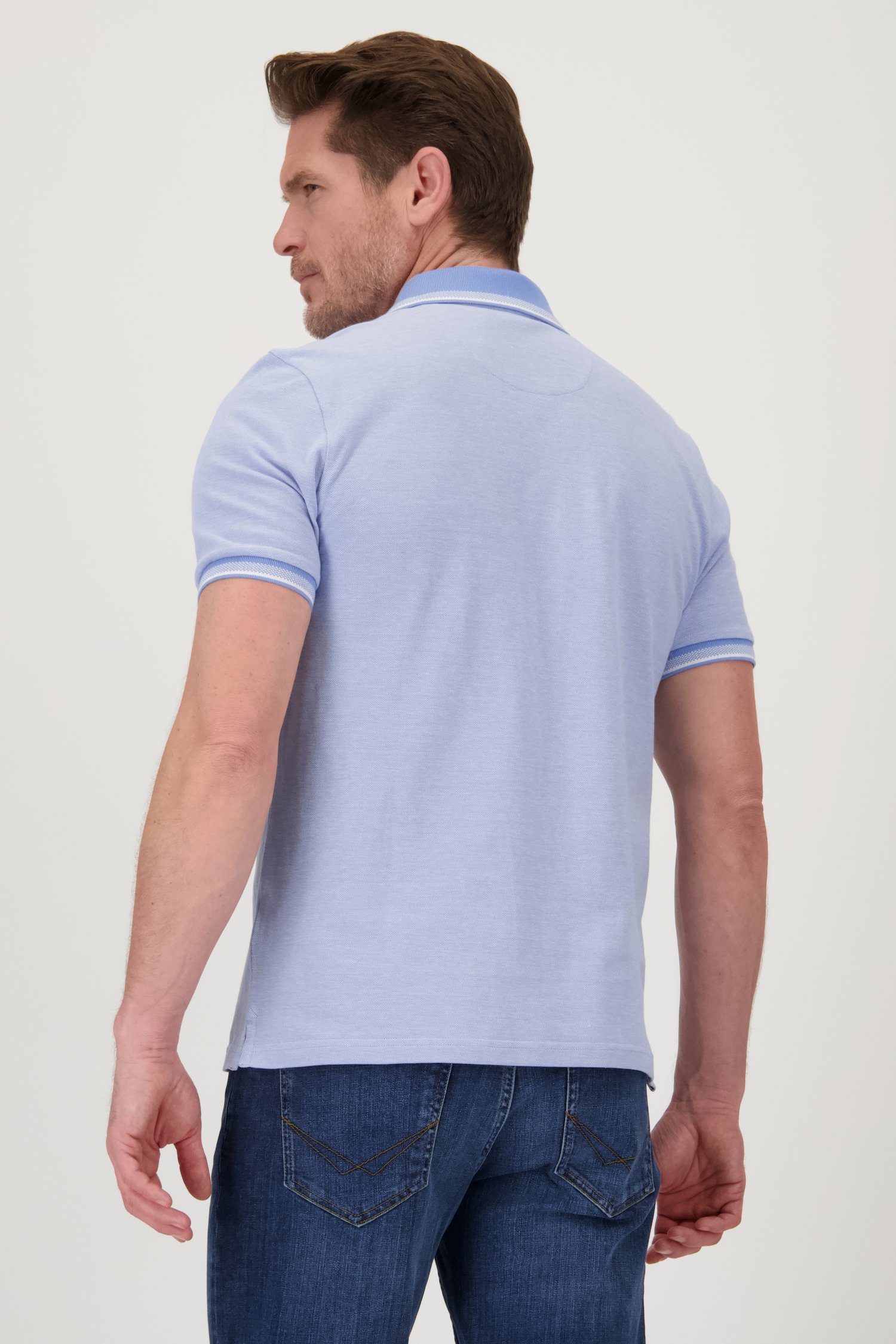 
Polo bleu clair mélangé avec poche poitrine de Dansaert Blue pour Hommes