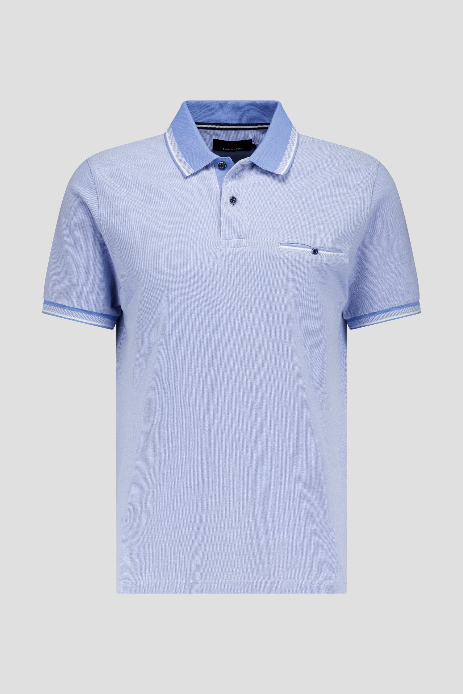 
Polo bleu clair mélangé avec poche poitrine de Dansaert Blue pour Hommes