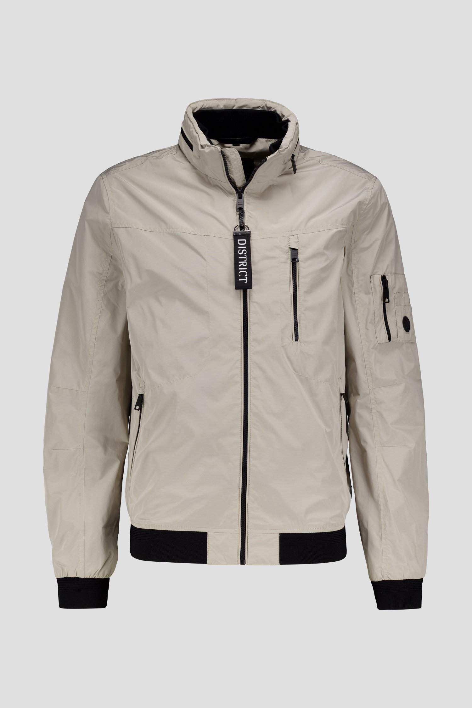 
Veste beige clair avec capuche amovible de District pour Hommes