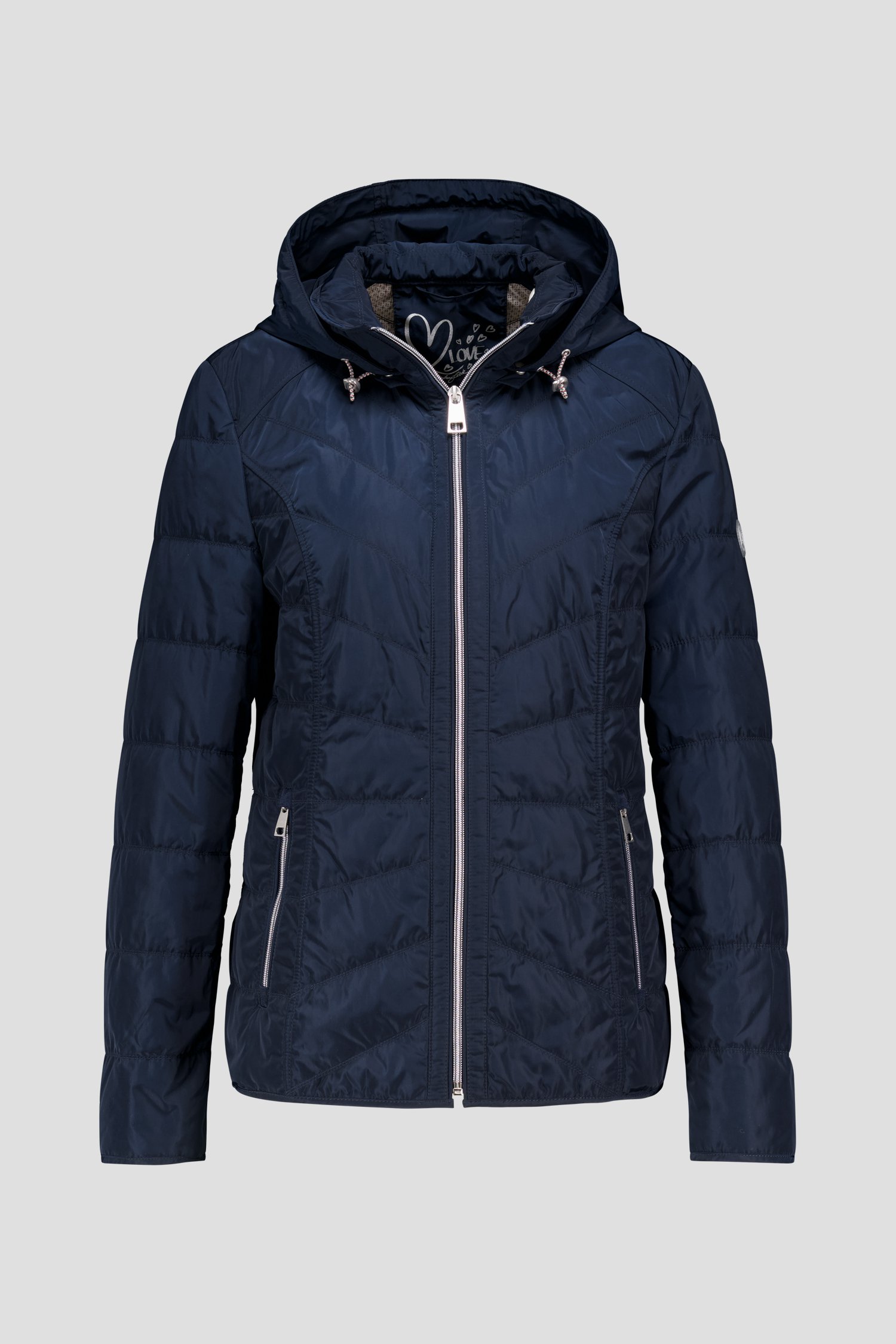 
Veste légère matelassée bleu marine avec capuche de Barbara Lebek pour Femmes