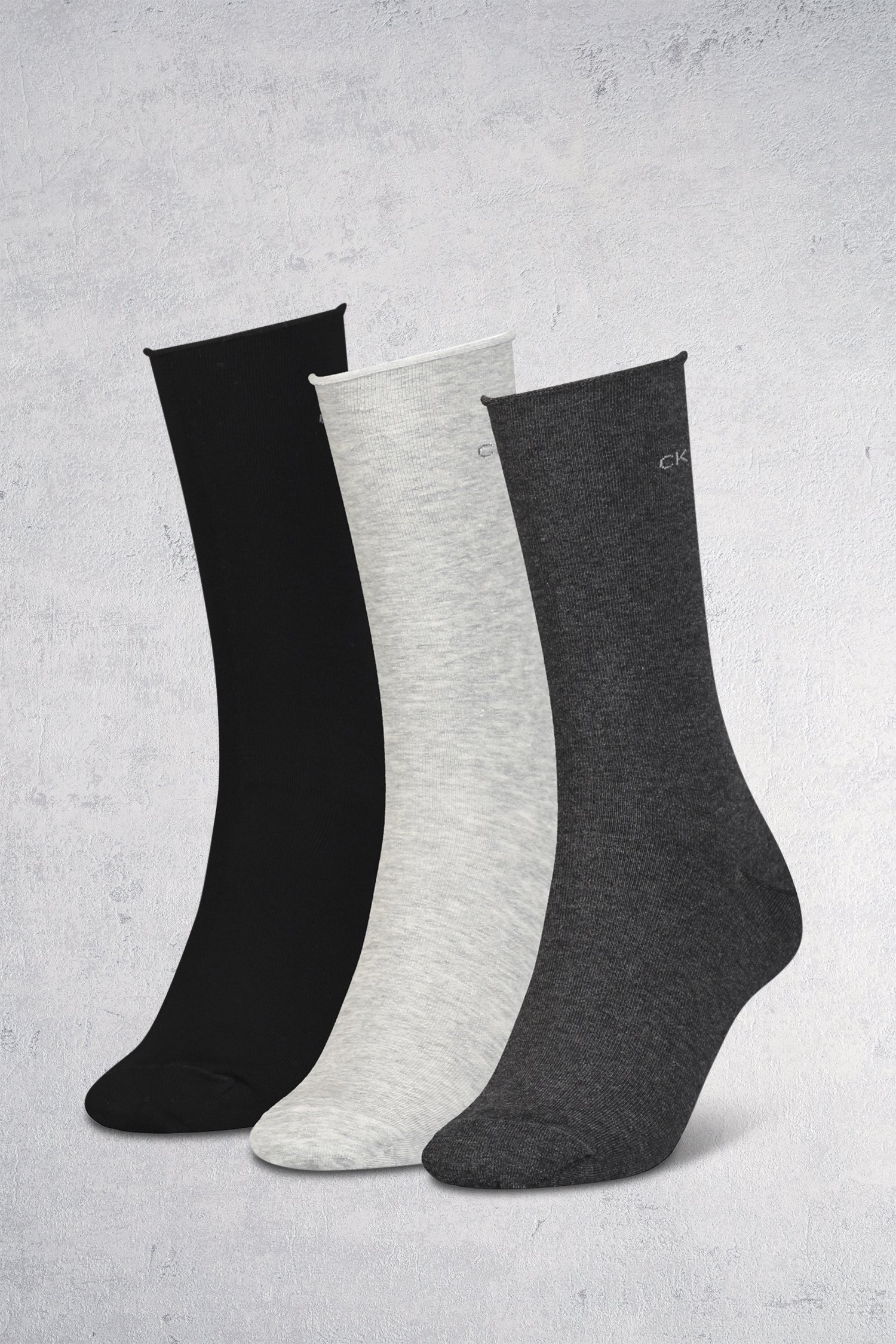 3 paires de chaussettes grises - taille unique de Calvin Klein pour Femmes