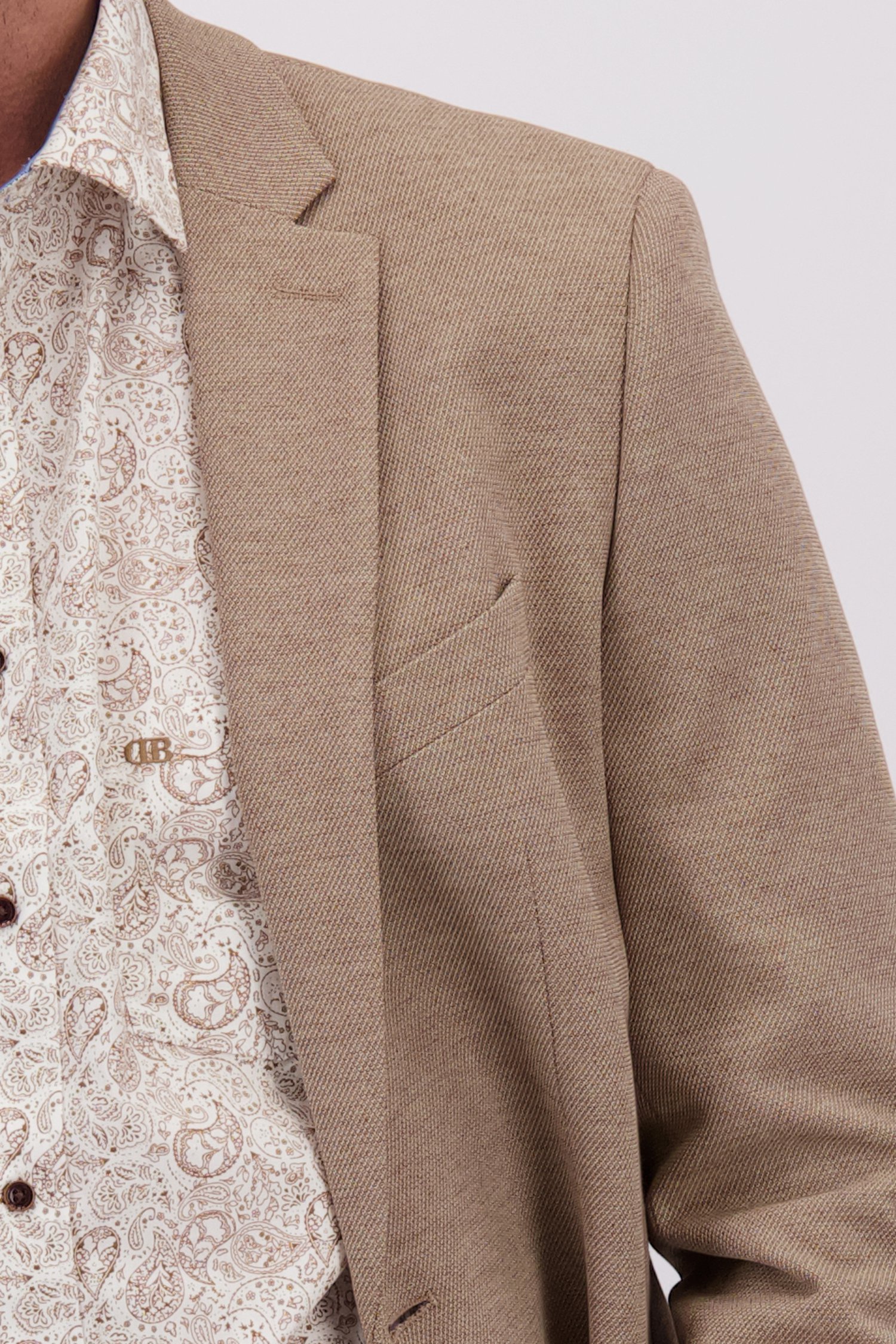 Detail van Beige blazer - Regular fit door Dansaert Blue voor Heren