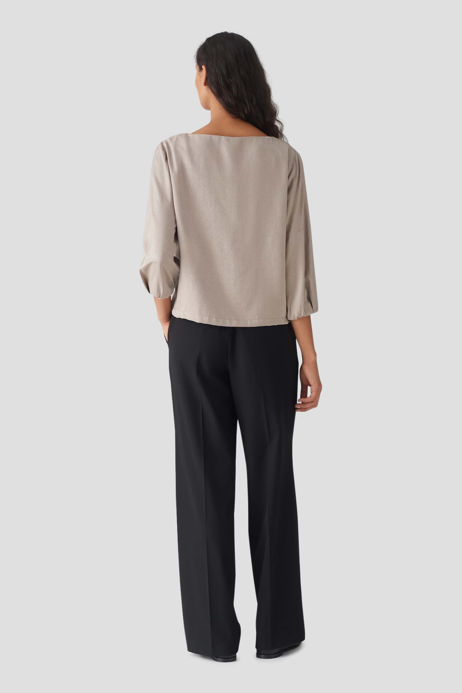 Beige blouse in glitterstof  van Opus voor Dames