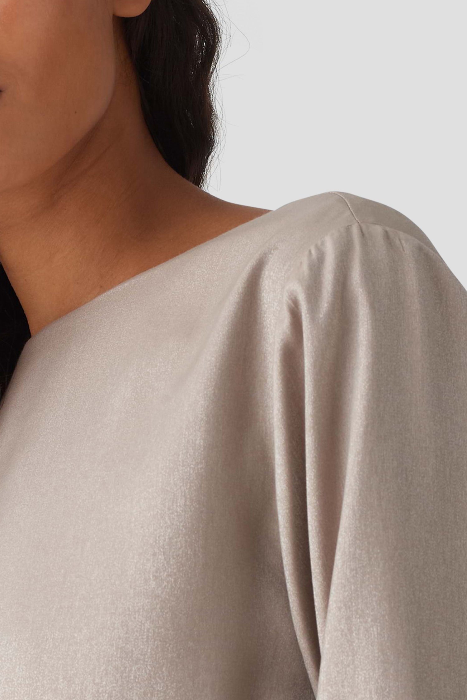 Beige blouse in glitterstof  van Opus voor Dames