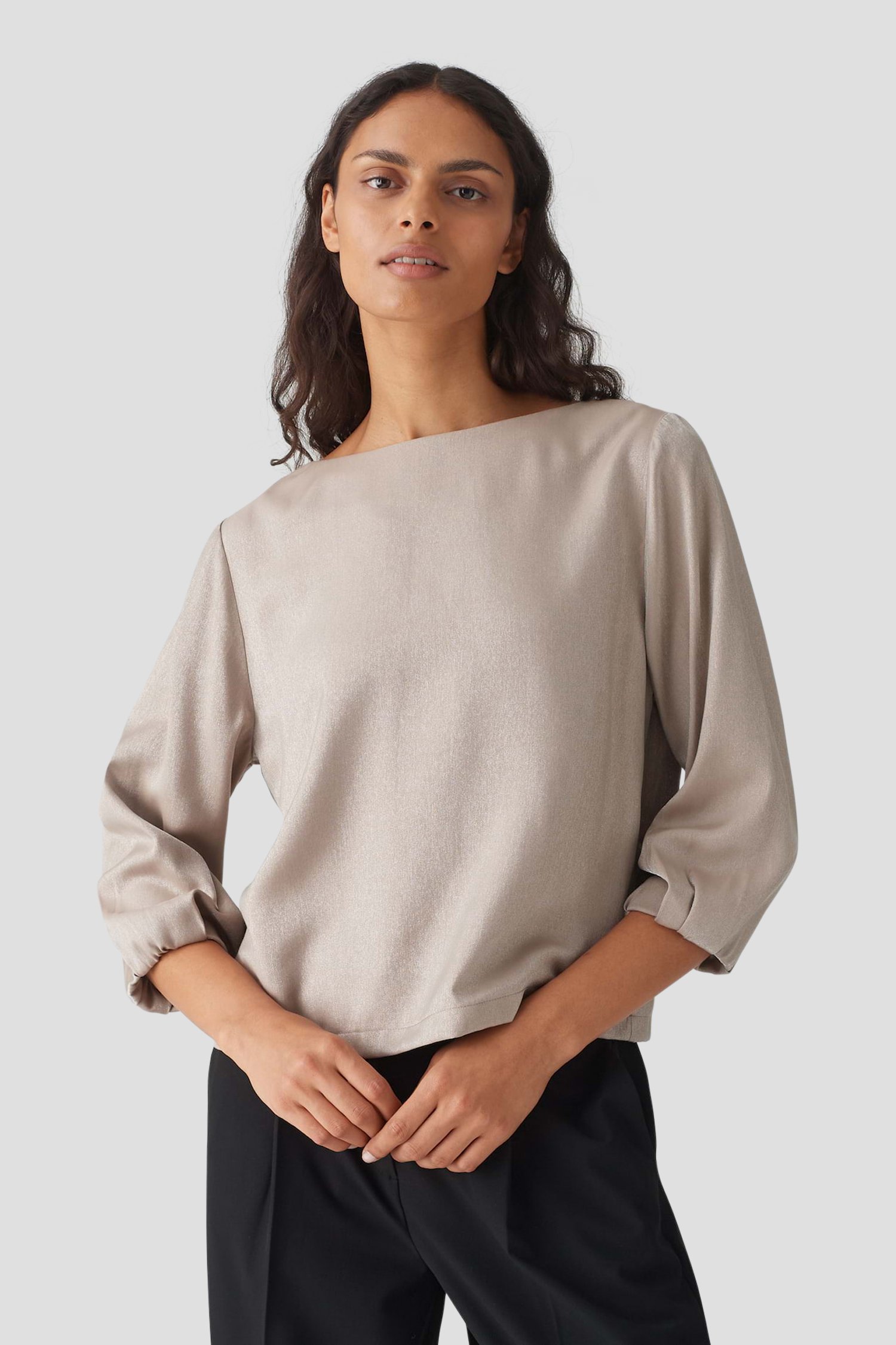 Beige blouse in glitterstof  van Opus voor Dames
