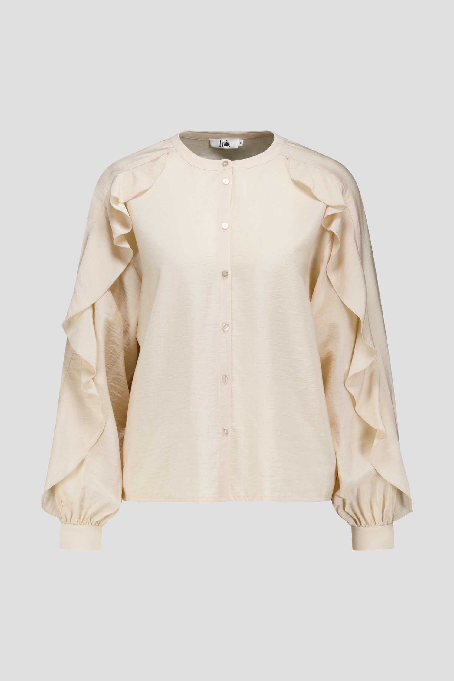 Productfoto 1 van Beige blouse met rushes door Louise voor Dames