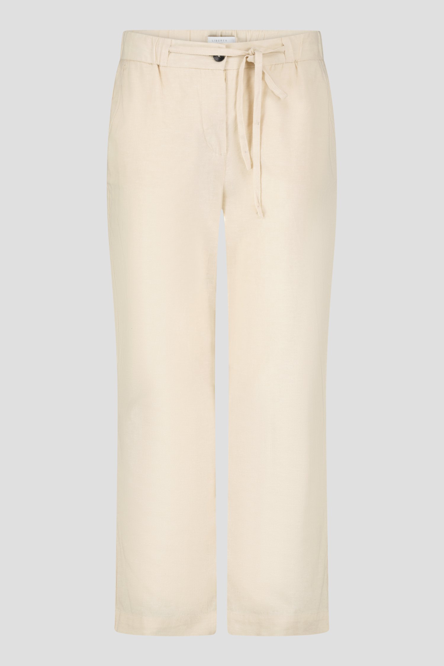 Beige broek in katoen en linnen - straight fit van Liberty Island voor Dames
