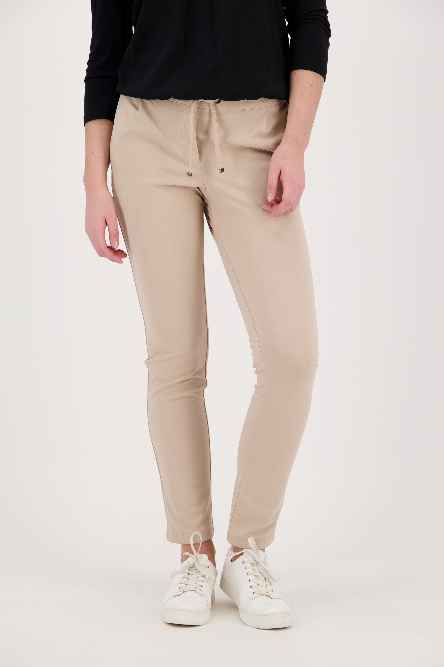 Beige broek met elastische taille - slim fit van Liberty Island voor Dames