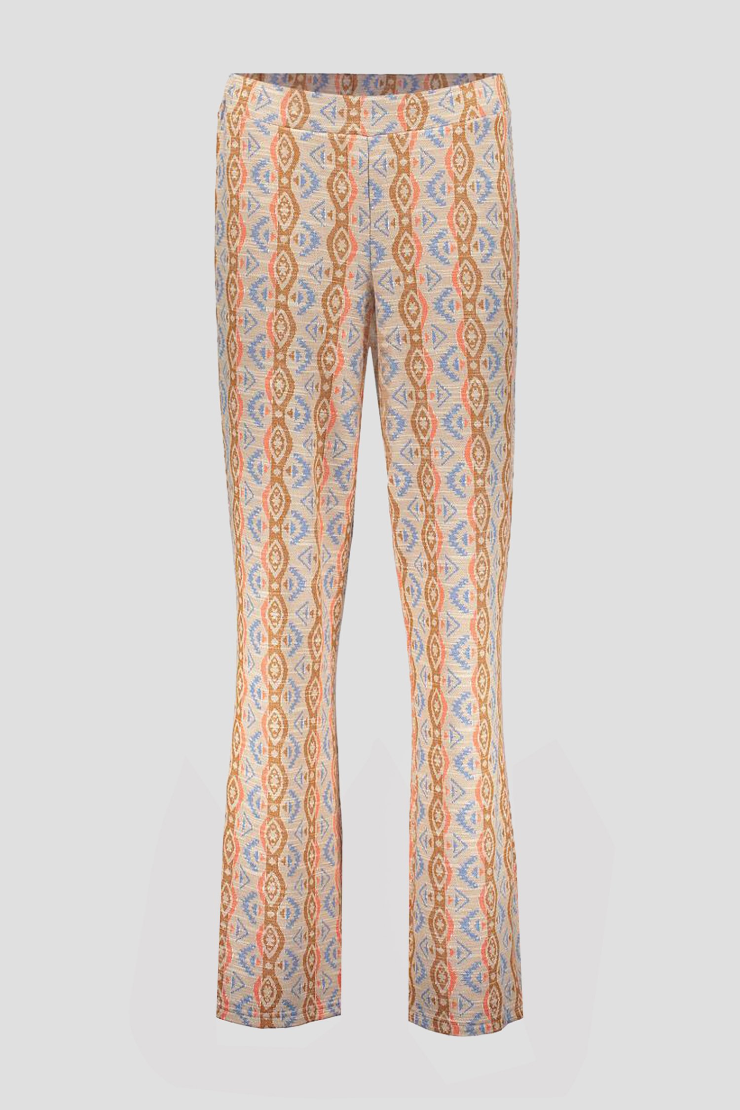 Beige broek met print en elastische tailleband van Geisha voor Dames