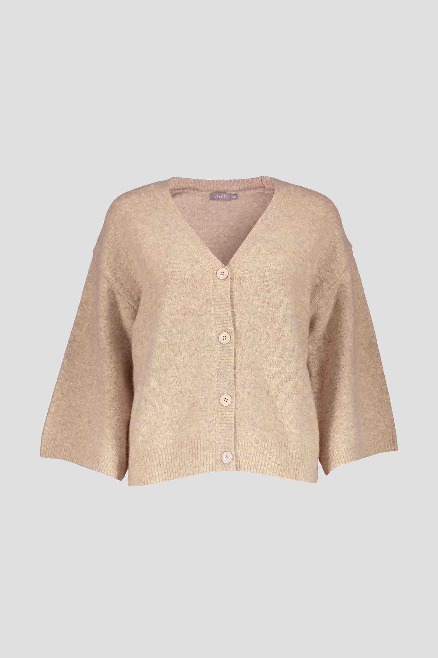 Productfoto 1 van Beige cardigan met wol door Geisha voor Dames