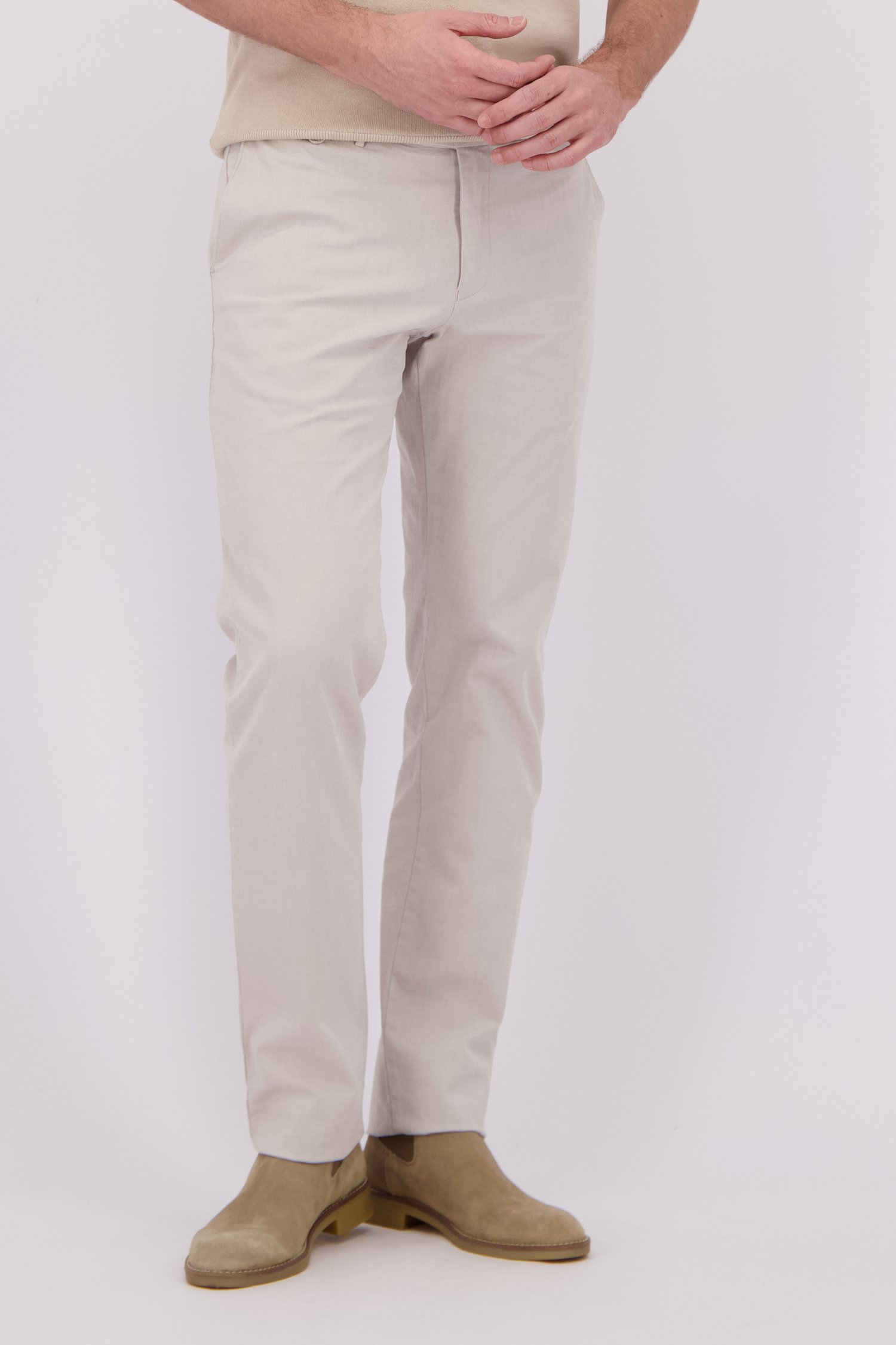 Detail van Beige chino - Dallas - Slim fit door Brassville voor Heren