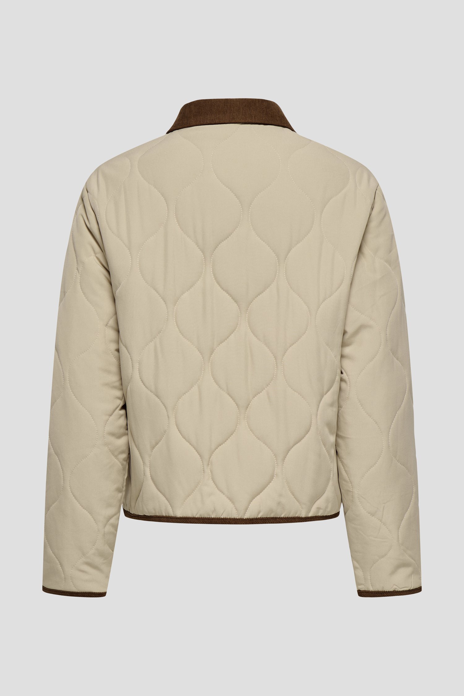 Productfoto 2 van Beige doorgestikte jas met bruine afwerking door JDY voor Dames