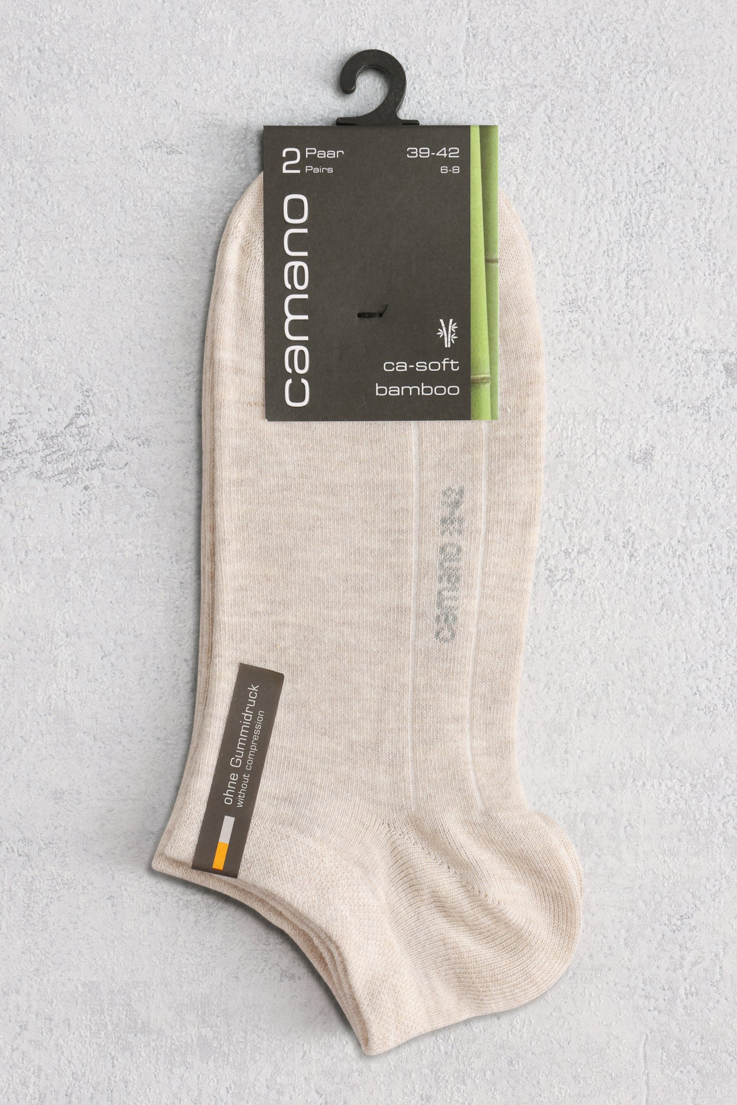 Beige enkelsokken - 2 paar van Camano voor Heren