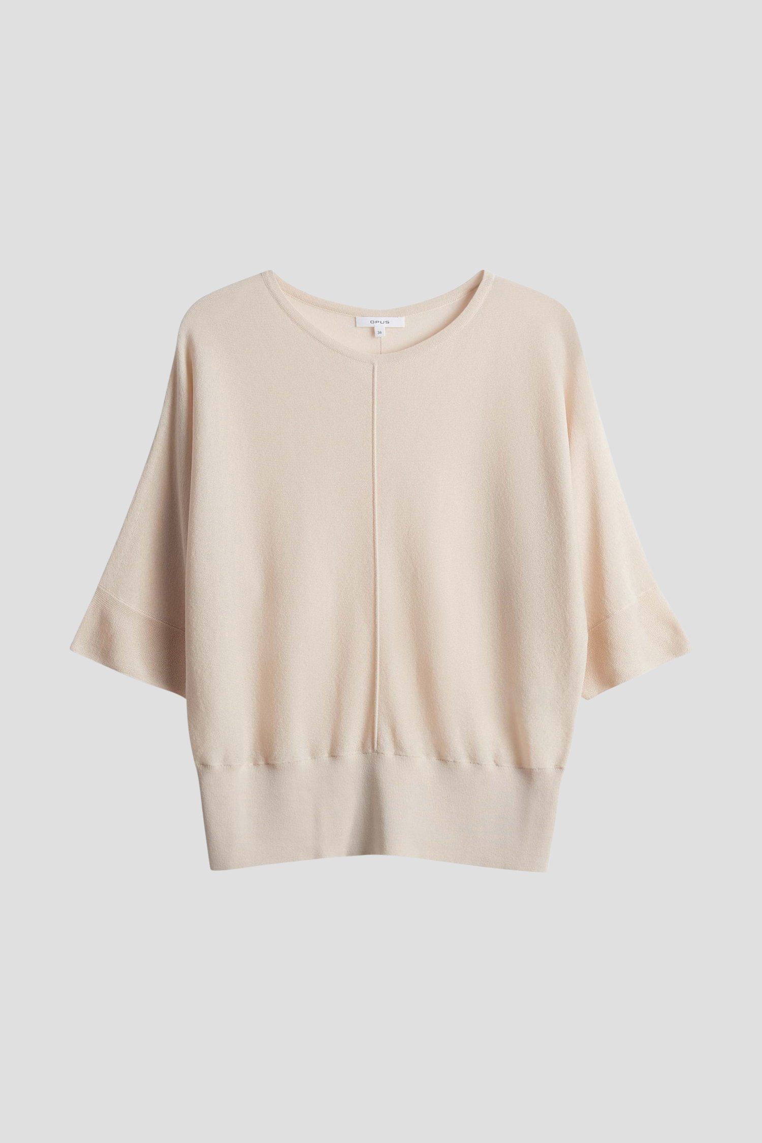 Beige fijn gebreid truitje met vleermuismouwen van Opus voor Dames