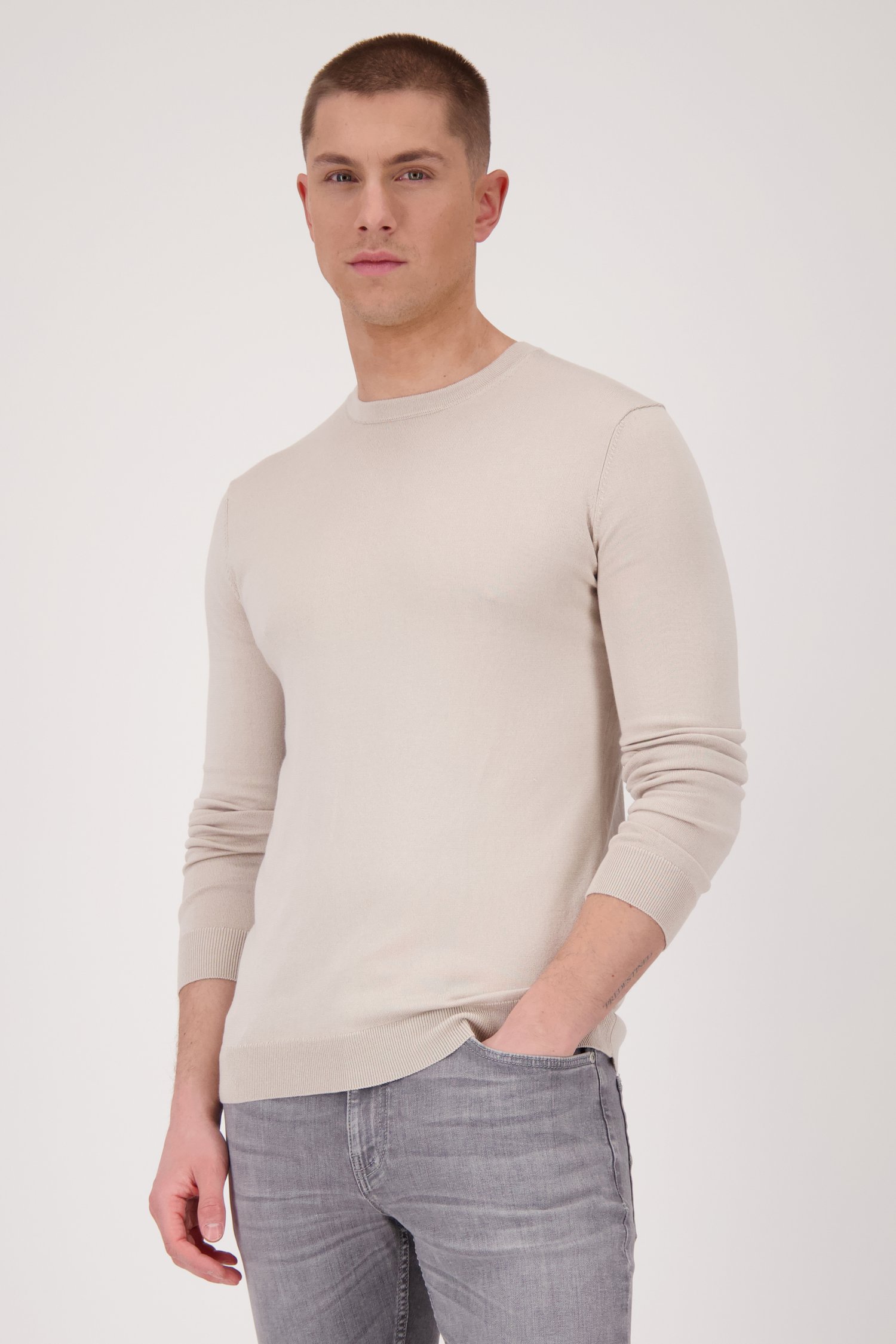 Beige fijn gebreide trui van ONLY & SONS voor Heren