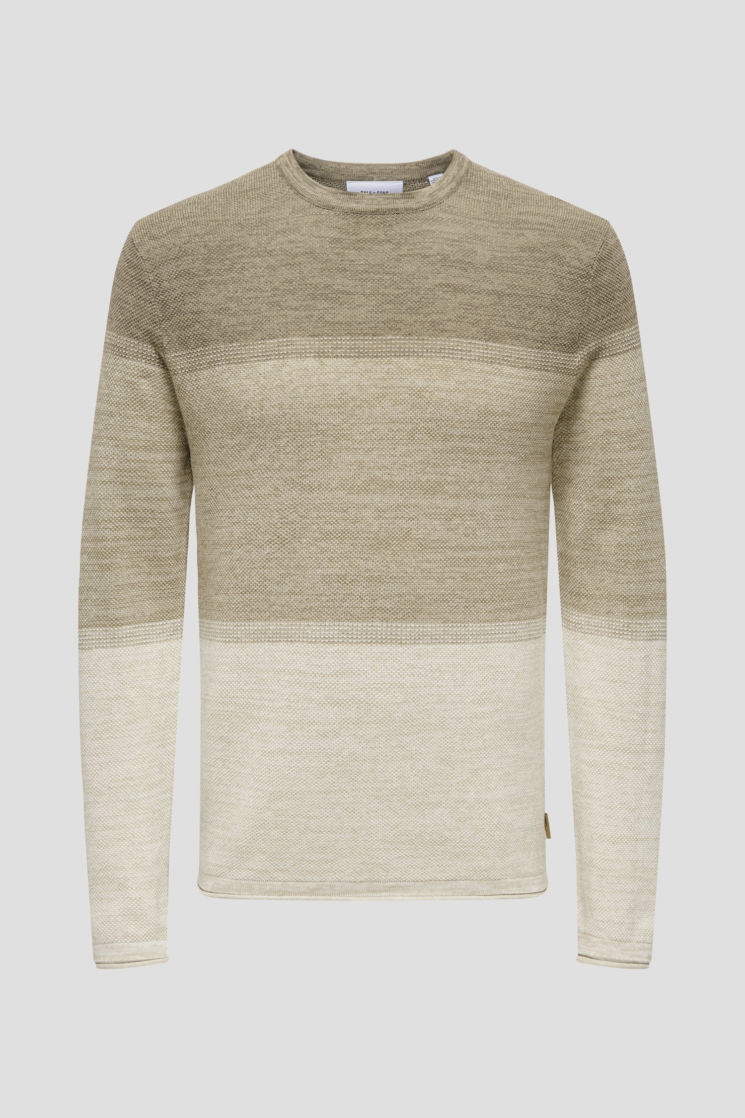Beige gebreide trui met kleurverloop van ONLY & SONS voor Heren