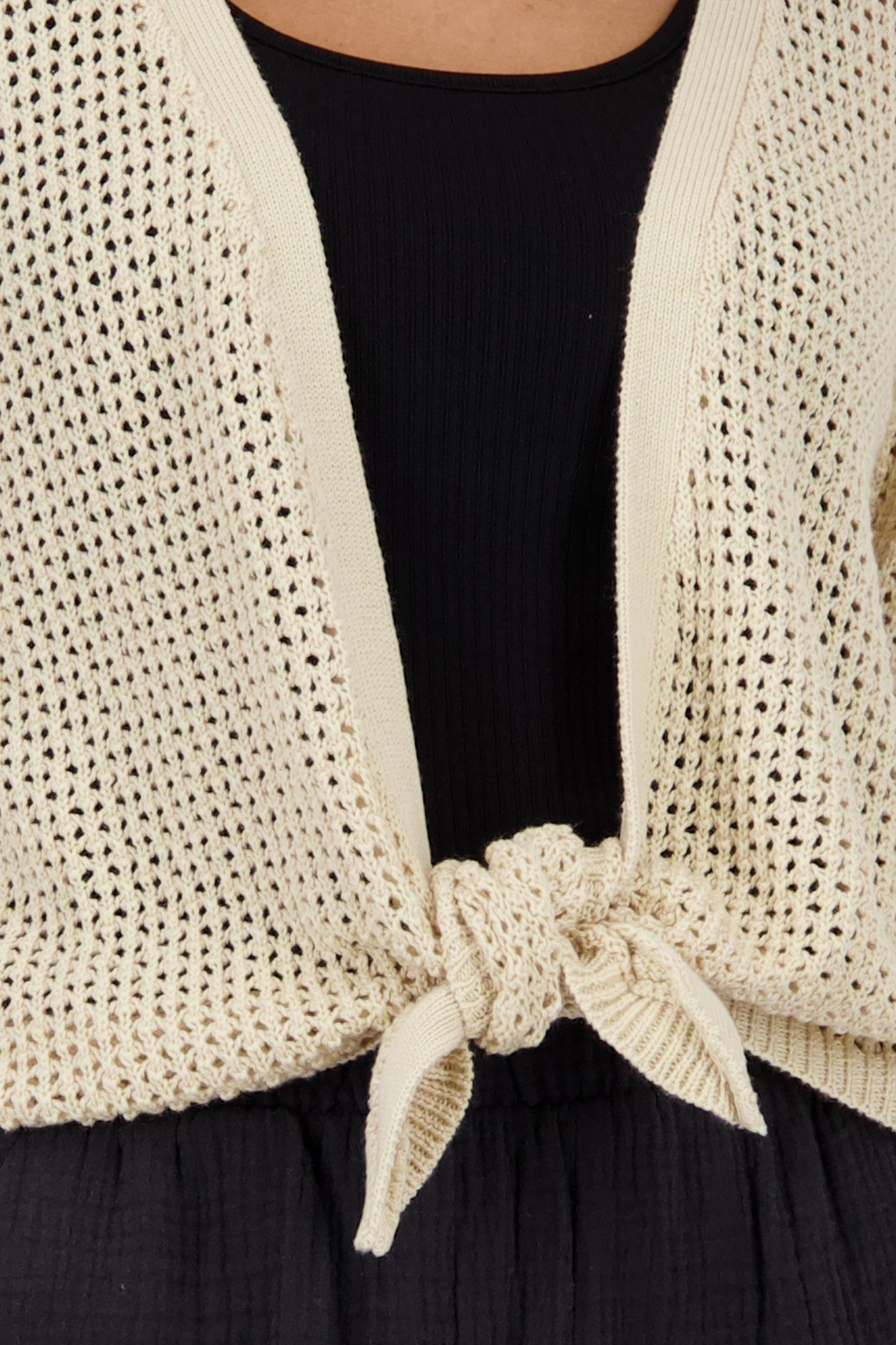 Beige gehaakte cardigan met korte mouwen van JDY voor Dames