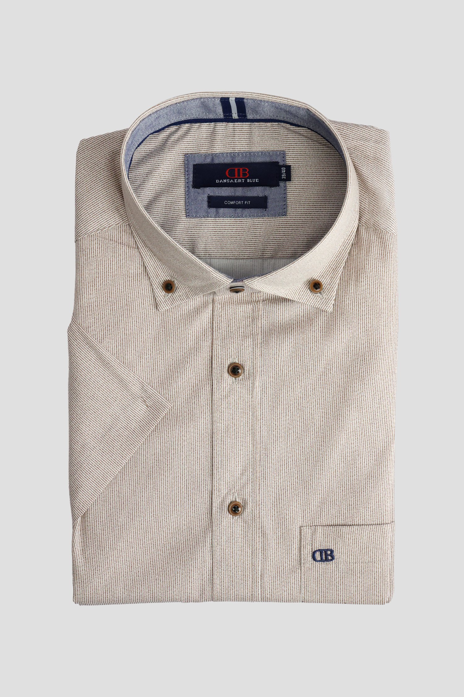 Le devant de Beige gestreept hemd - Regular fit de Dansaert Blue pour Hommes