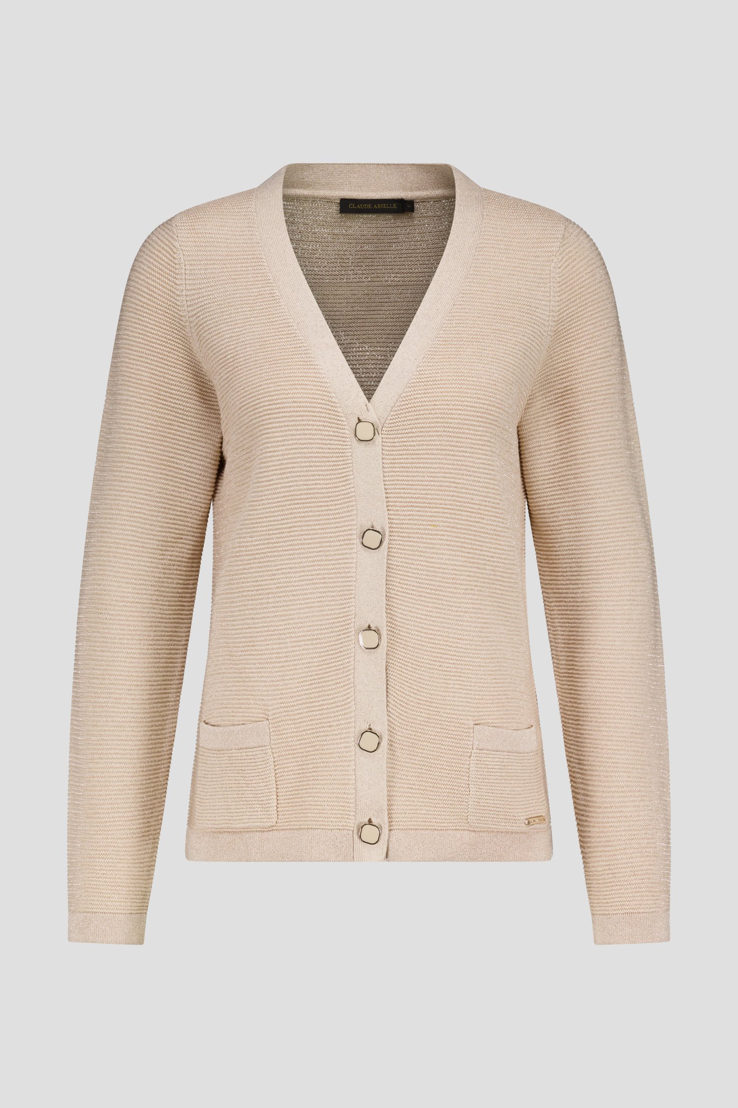 Beige glinsterende cardigan van Claude Arielle voor Dames