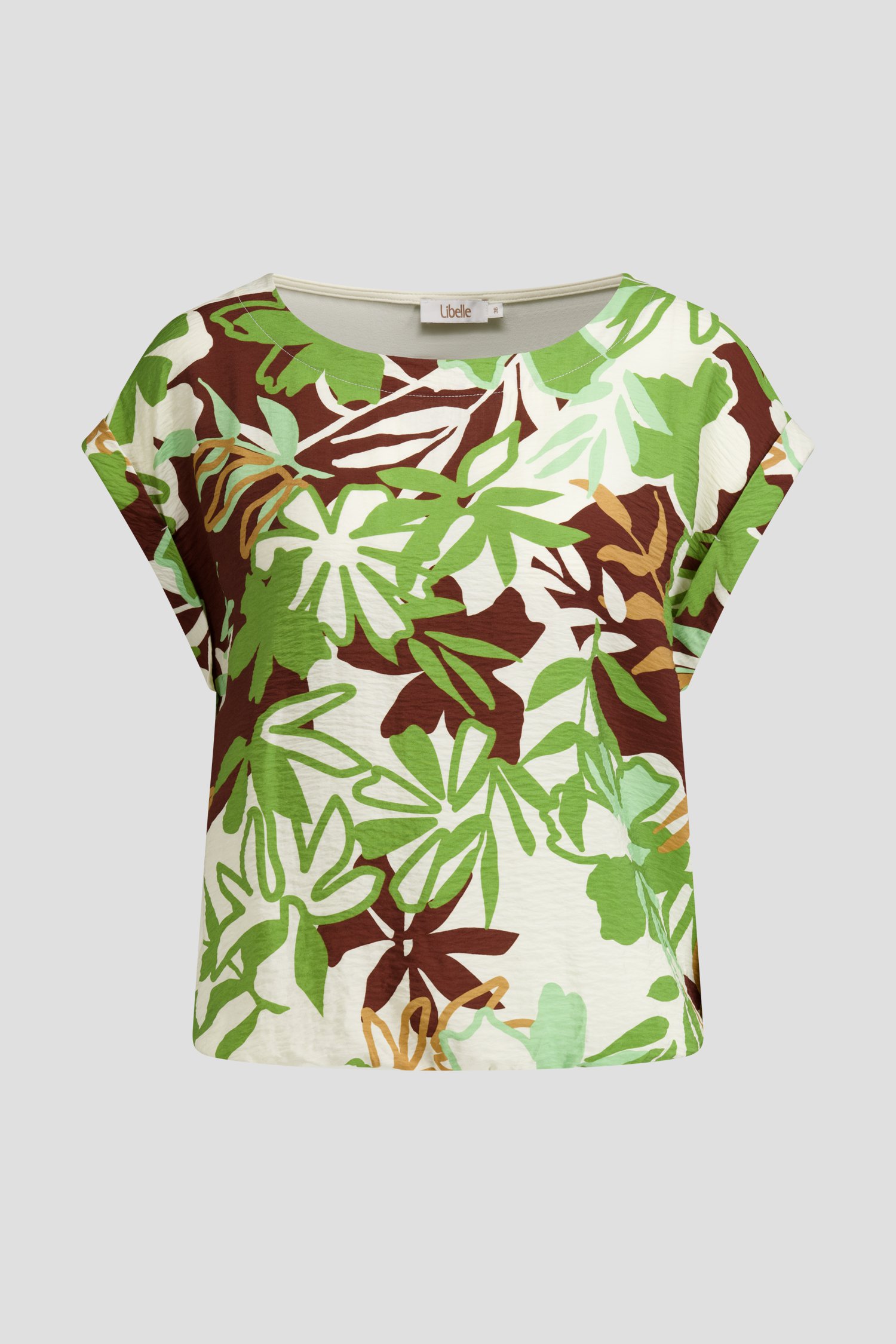 Productfoto 1 van Beige-groene blouse met print door Libelle voor Dames